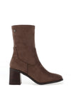 Xti Womens Faux Suede Block Heeled Boots, Taupe