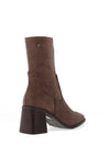 Xti Womens Faux Suede Block Heeled Boots, Taupe