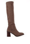 Xti Womens Faux Suede Knee High Boots, Taupe