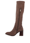 Xti Womens Faux Suede Knee High Boots, Taupe