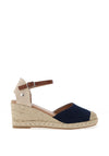 Xti Womens Woven Wedge Sandals, Navy