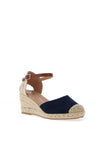 Xti Womens Woven Wedge Sandals, Navy