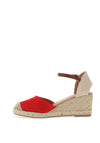 Xti Womens Woven Wedge Sandals, Red