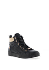 Xti Womens Star Embossed High Top Trainers, Negro