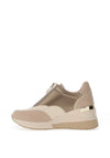 Xti Womens Zip Front Platform Trainers, Beige
