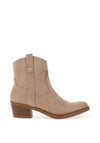 Xti Womens Block Heel Cowboy Ankle Boots, Beige