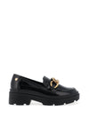 Xti Womens Patent Chain Loafers, Negro
