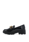 Xti Womens Patent Chain Loafers, Negro