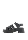 Xti Womens Faux Leather Caged Sandals, Black