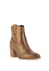 Xti Womens Shimmer Western Heeled Boots, Bronze