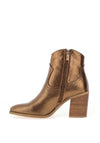 Xti Womens Shimmer Western Heeled Boots, Bronze