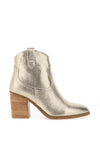 Xti Womens Shimmer Western Heeled Boots, Gold