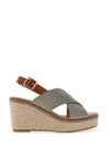 Xti Woven Metallic Wedged Sandals, Plum