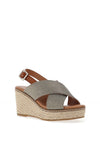Xti Woven Metallic Wedged Sandals, Plum