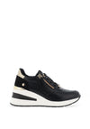 Xti Womens Side Zip Wedge Trainers, Black