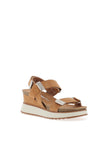 Xti Vegan Leather Wedged Sandals, Camel