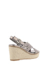 Xti Metallic Woven Espadrille Wedge Sandals, Silver