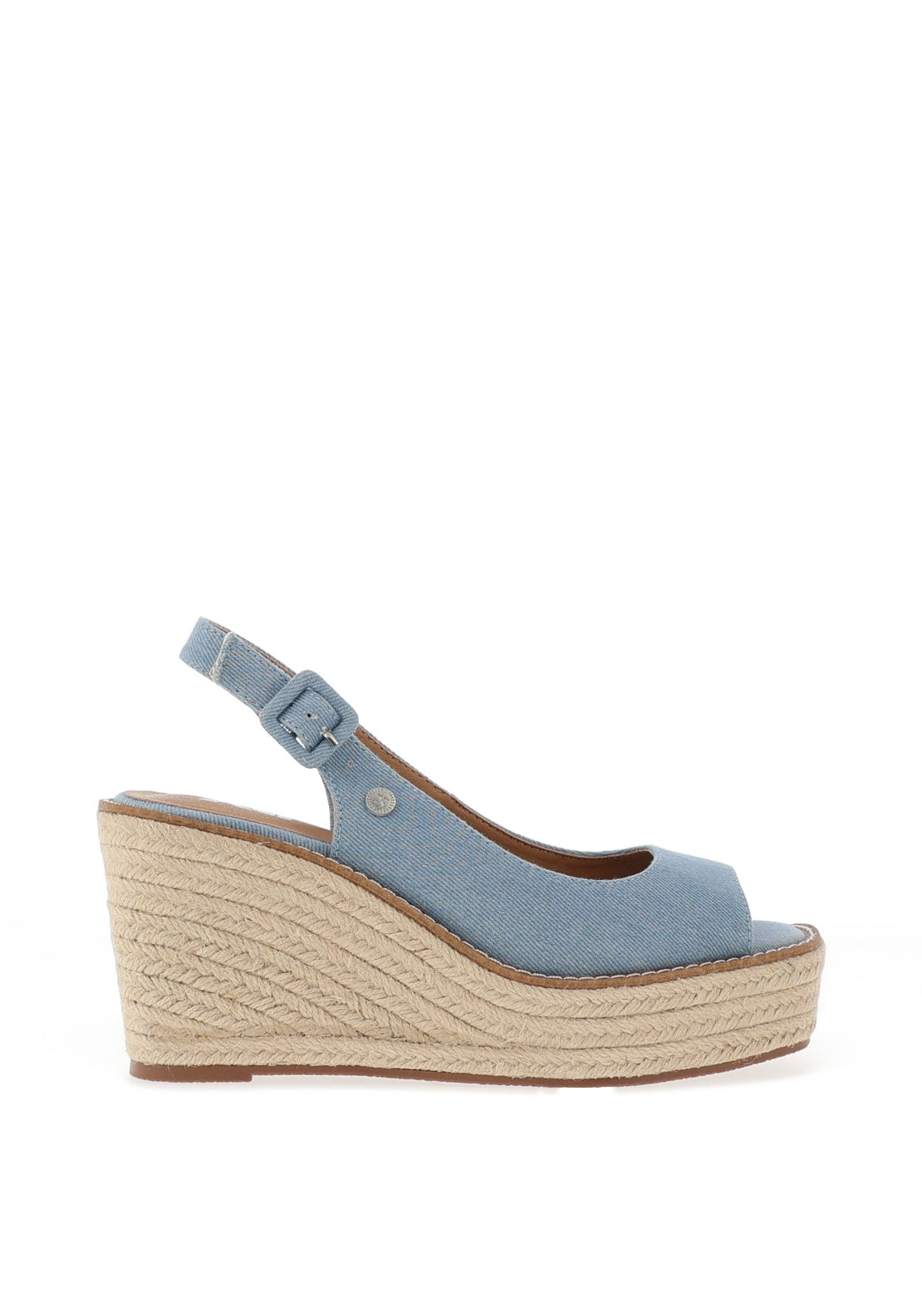 Xti Womens Denim Sling Back Wedge Sandals, Jeans