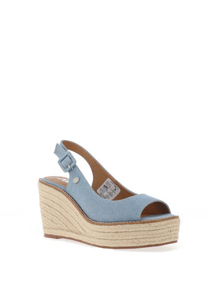 Xti Womens Denim Sling Back Wedge Sandals, Jeans