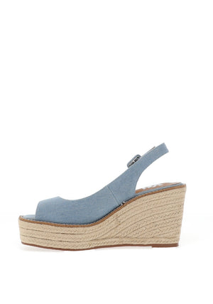 Xti Womens Denim Sling Back Wedge Sandals, Jeans