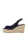 Xti Womens Denim Sling Back Wedge Sandals, Navy