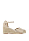 Xti Womens Metallic Espadrille Wedge Sandals, Gold