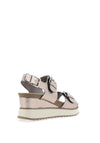 Xti Vegan Leather Metallic Buckle Wedge Sandals, Silver