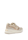 Xti Womens Faux Leather Panel Side Zip Trainers, Beige & Gold