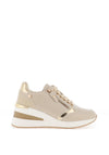 Xti Womens Side Zip Wedge Trainers, Beige