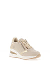 Xti Womens Side Zip Wedge Trainers, Beige