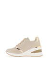 Xti Womens Side Zip Wedge Trainers, Beige