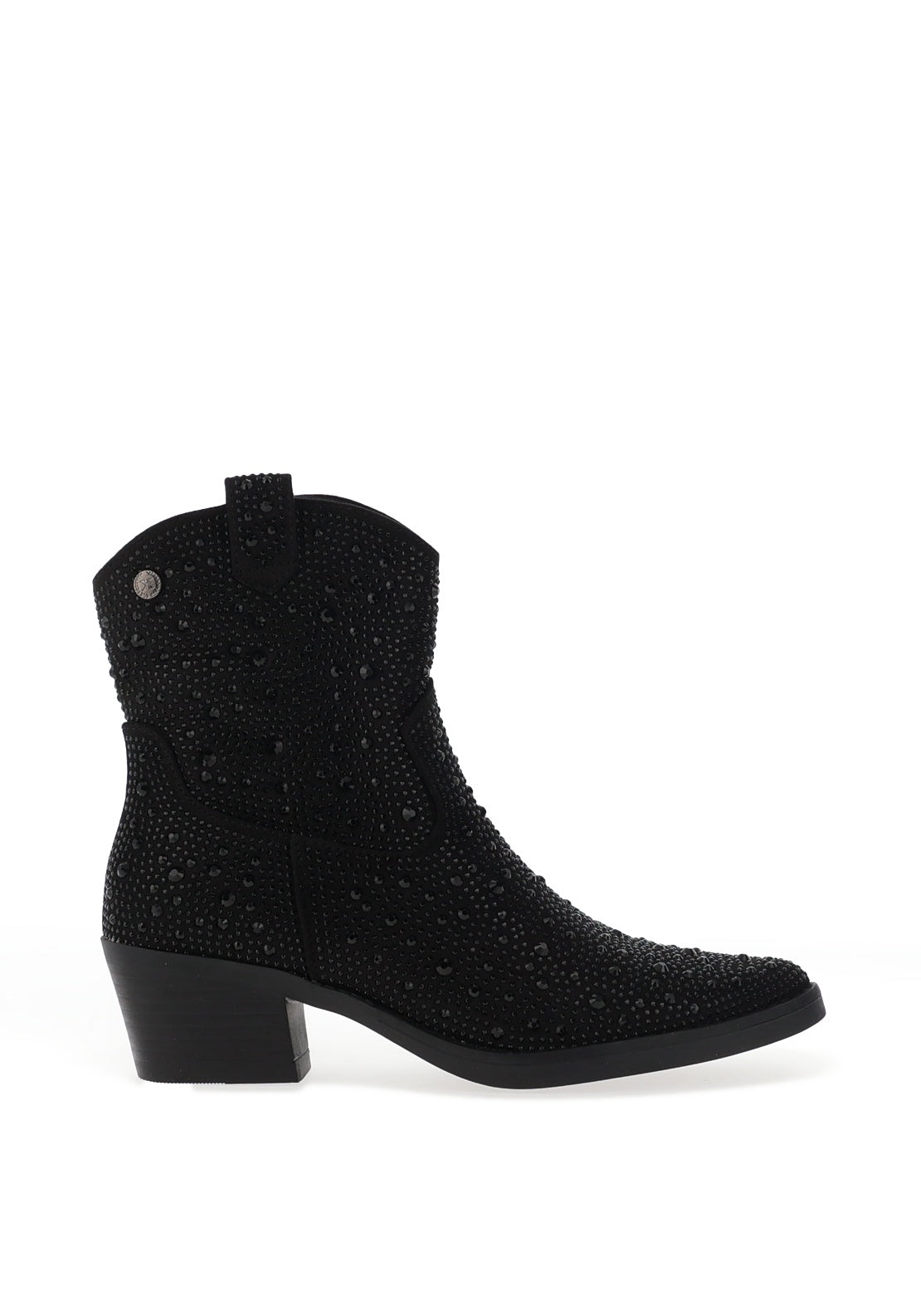 Xti Embellished Cowboy Heeled Ankle Boots, Black