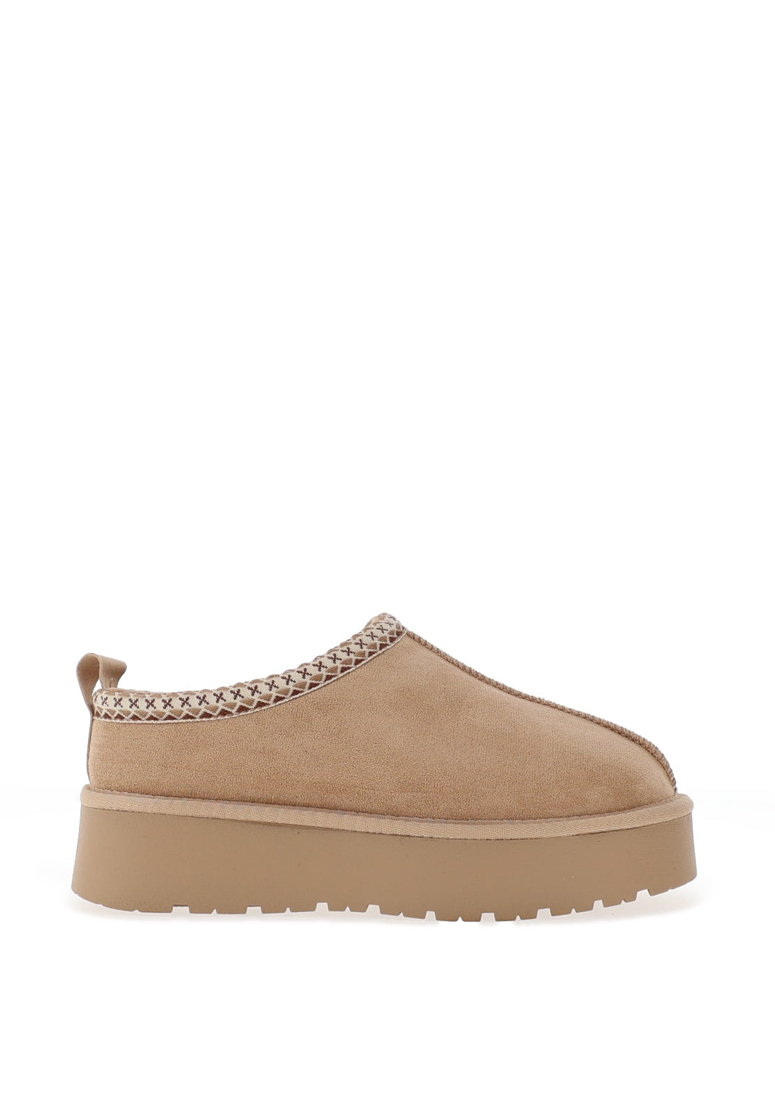 Xti Faux Fur Platform Slip On Shoe, Beige