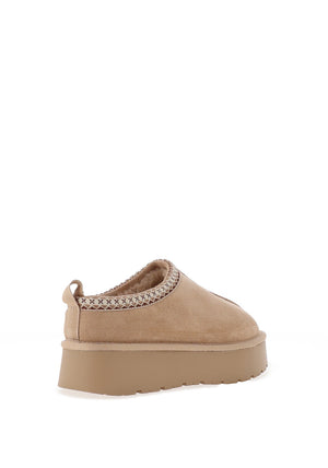 Xti Faux Fur Platform Slip On Shoe, Beige