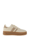 Xti Womens Double Stripe Laced Trainers, Beige