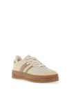 Xti Womens Double Stripe Laced Trainers, Beige