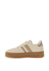 Xti Womens Double Stripe Laced Trainers, Beige