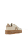 Xti Womens Double Stripe Laced Trainers, Beige