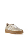 Xti Womens Double Stripe Laced Trainers, Gold