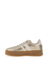 Xti Womens Double Stripe Laced Trainers, Gold