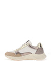 Xti Womens Multi Textile Side Zip Trainers, Beige & Gold