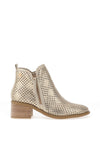 Xti Womens Perforated Block Heel Ankle Boots, Gold