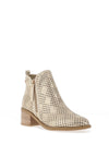 Xti Womens Perforated Block Heel Ankle Boots, Gold