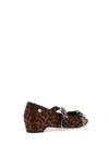 Xti Womens Leopard Printed Buckle Ballet Pumps, Brown