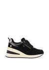 XTI Womens Embellished Wedge Trainers, Black