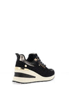 XTI Womens Embellished Wedge Trainers, Black
