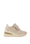 Xti Womens Quilted Wedge Trainers, Beige