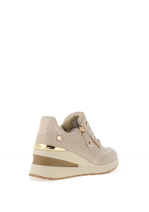 Xti Womens Quilted Wedge Trainers, Beige