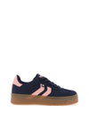 XTI Platform Lace Up Trainer, Navy