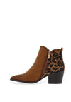 XTI Womens Leopard Print Block Heel Boots, Tan